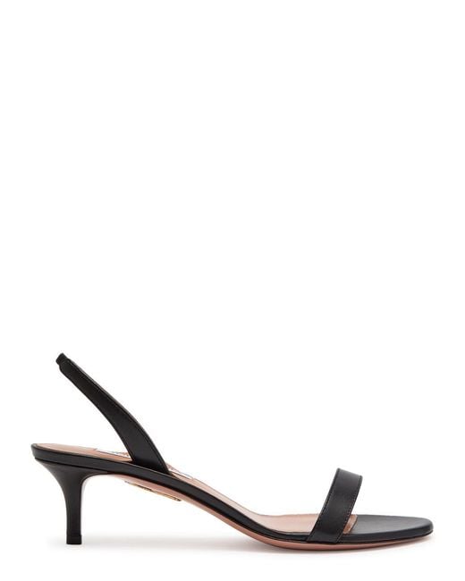 Aquazzura Black So Nude 50 Leather Sandals