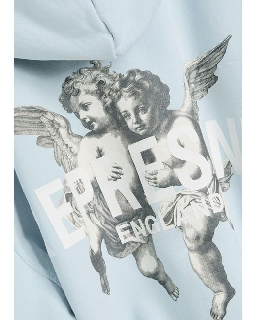 Represent Blue Legacy Cherubs Hooded Cotton Sweatshirt for men
