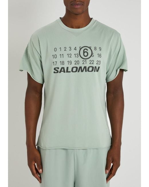 MM6 MAISON MARGIELA X SALOMON Green Logo-Printed Stretch-Jersey T-Shirt for men