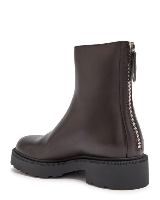 The Row Brown Nobilis Fast Leather Ankle Boots