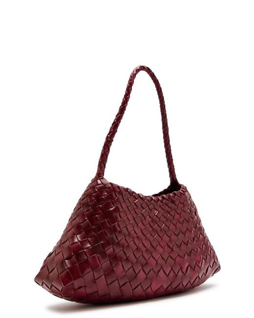 Dragon Diffusion Red Rosanna Woven Leather Shoulder Bag
