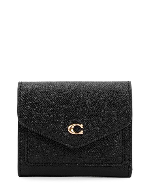 COACH Wyn Small Black Grained Leather Wallet | Lyst
