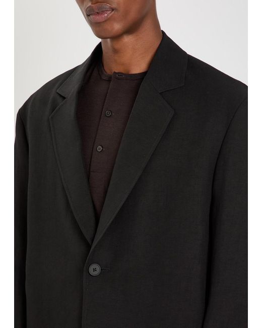 Studio Nicholson Black Denison Linen And Wool-Blend Blazer for men