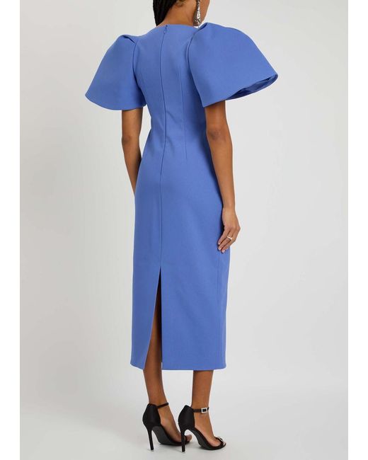 Solace London Blue Lora Crepe Midi Dress