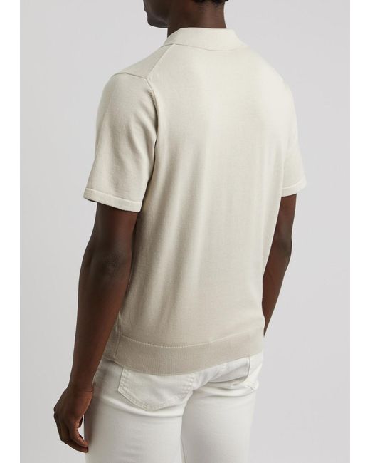 PS by Paul Smith White Knitted Cotton Polo Shirt for men