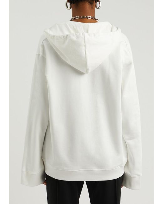 Courreges White Hooded Cotton Sweatshirt