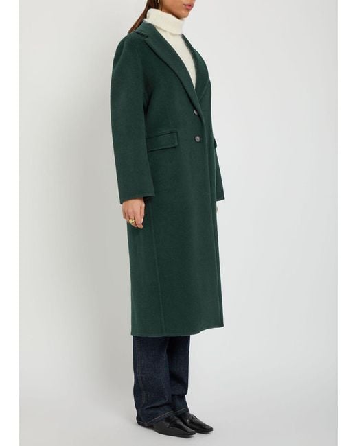 Vince Green Single-Breasted Wool-Blend Coat