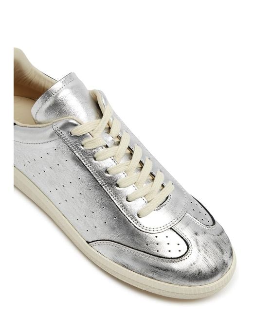 Isabel Marant White Bryce Metallic Leather Sneakers