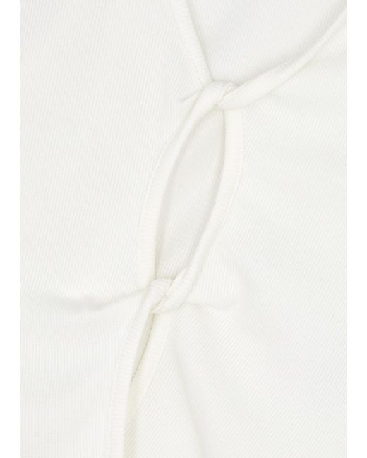 Christopher Esber White Open Twist Ribbed Stretch-jersey Tank