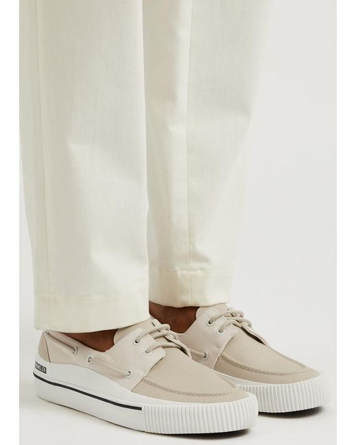 Moncler White Pier Canvas Sneakers for men