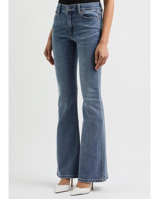 Alice + Olivia Blue Stacey Flared-Leg Jeans