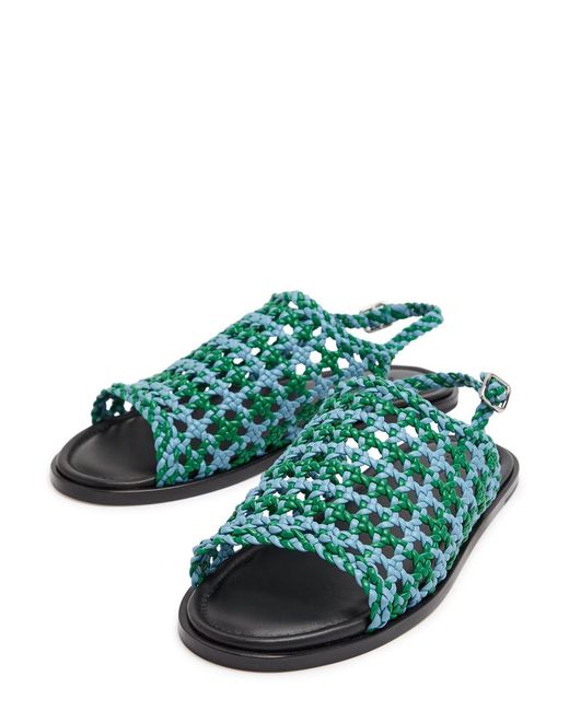 J.W. Anderson Green Net Woven Leather Sandals