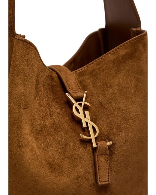 Saint Laurent Brown Le 5 À 7 Small Suede Hobo Bag