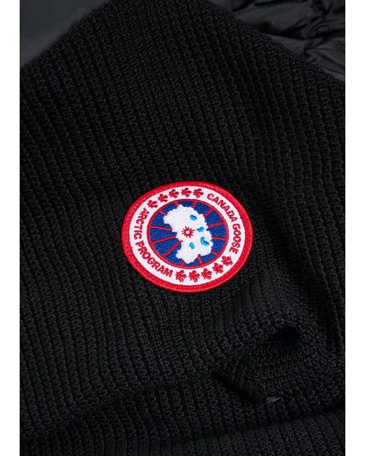 Canada Goose Black Hybridge Quilted Shell And Wool Jacket