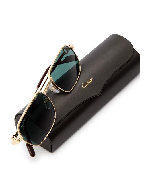 Cartier Green Rectangle-frame Sunglasses for men