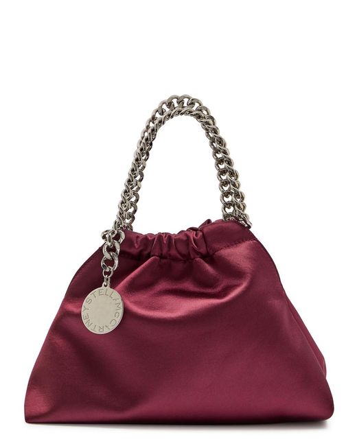 Stella McCartney Purple Falabella Drawstring Satin Cross-Body Bag