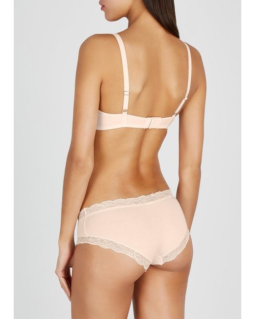 Hanro Natural Lace-Trimmed Soft-Cup Bra