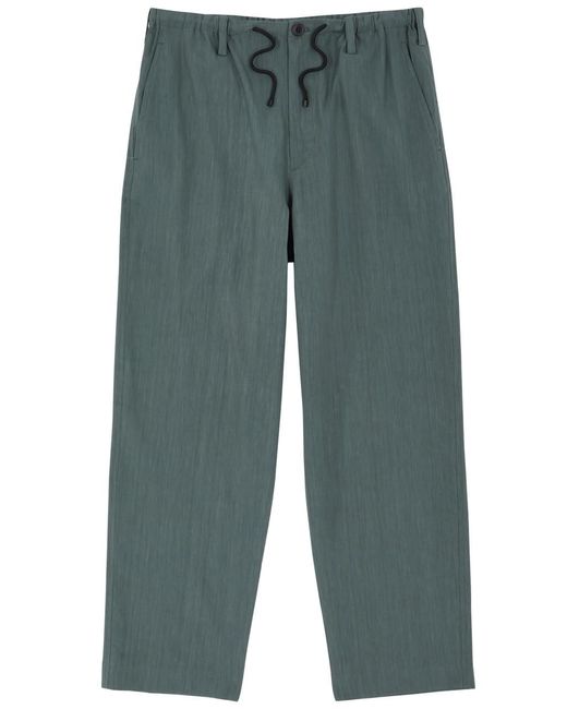 Dries Van Noten Blue Penny Linen-blend Trousers for men