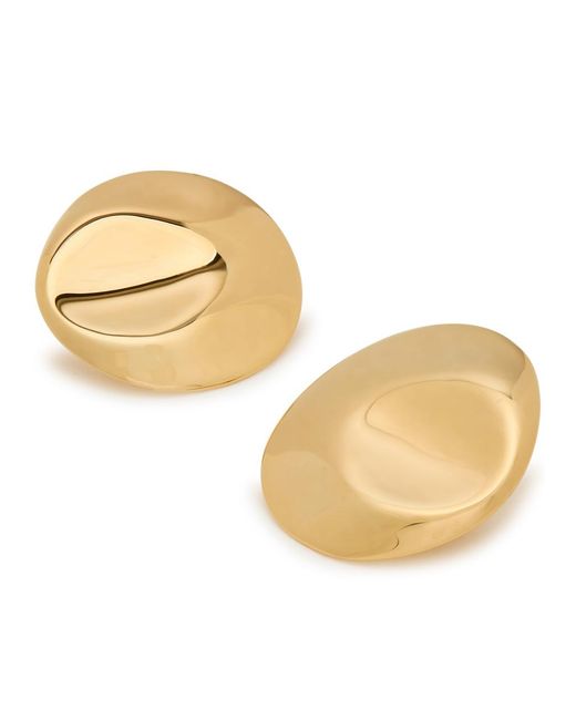 Nina Gordon Natural Dented Medallion 14Kt Vermeil Drop Earrings