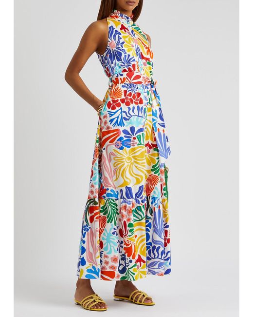 Biba multicoloured printed maxi cheap dress