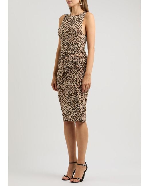 Alice + Olivia Natural Mardell-Print Stretch-Jersey Midi Dress