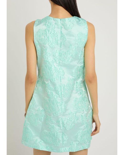 Sister Jane Green Waters Edge Bow-Appliquéd Cloqué Mini Dress