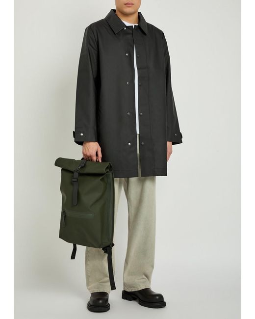 Rains Gray Nara Long Waterproof Jacket for men