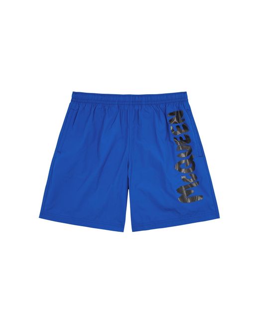 Alexander McQueen Blue Logo Shell Swim Shorts for men