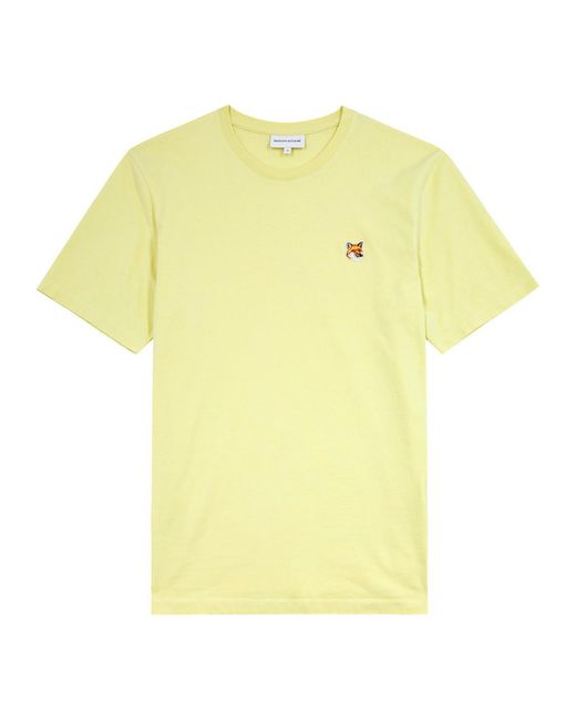 Maison Kitsuné Yellow Logo Cotton T-shirt for men