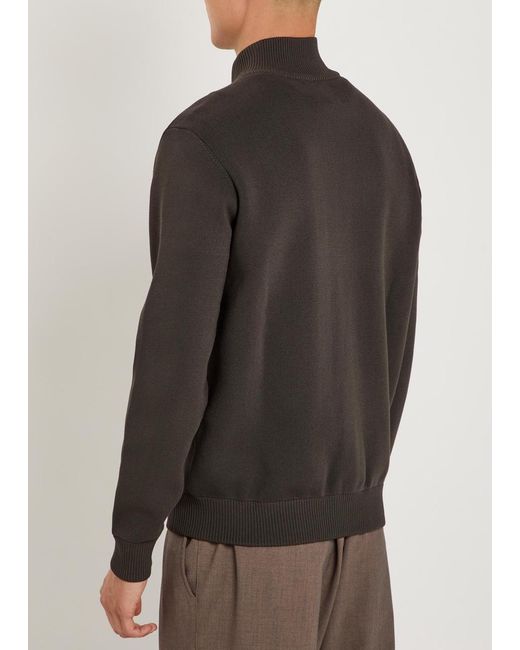 Raith Brown Paco Hybrid Panelled Knit Jacket for men