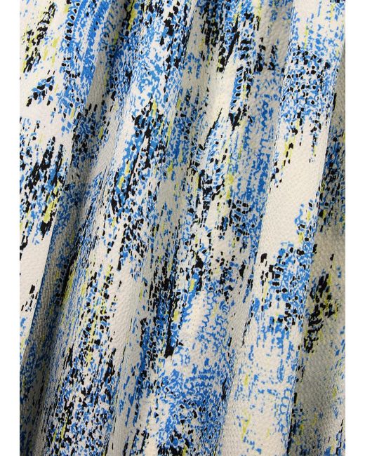 Day Birger et Mikkelsen Blue Maria Printed Hammered Satin Midi Dress