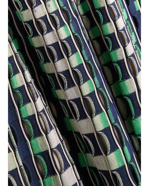 Jonathan Simkhai Green Drue Textured Gingham Knit Midi Skirt