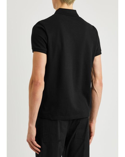 Moncler Black Heart Logo Piqué Cotton Polo Shirt for men
