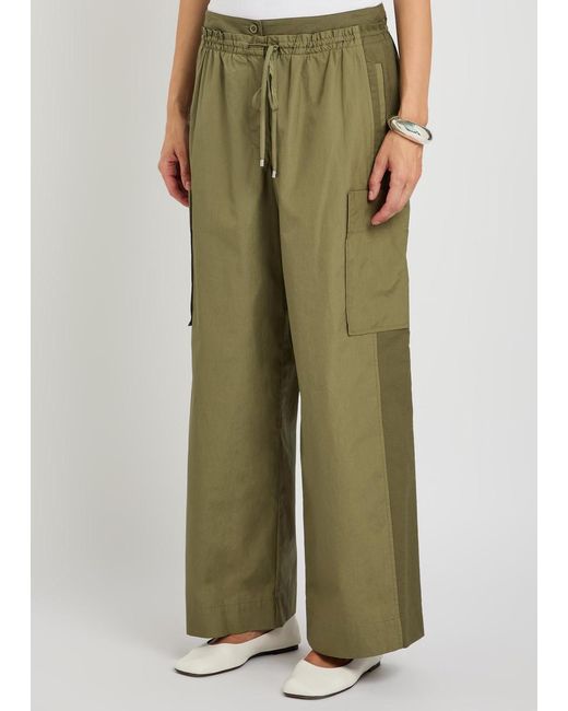 3.1 Phillip Lim Green Double-Waistband Straight-Leg Trousers