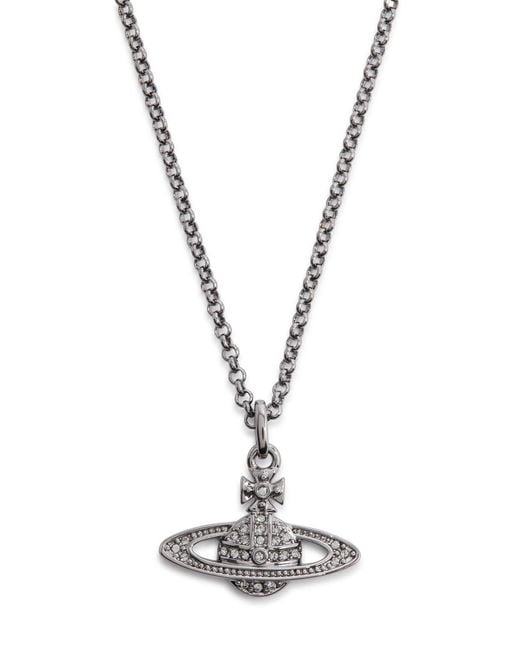 Vivienne Westwood White Mini Bas Relief Orb Necklace for men