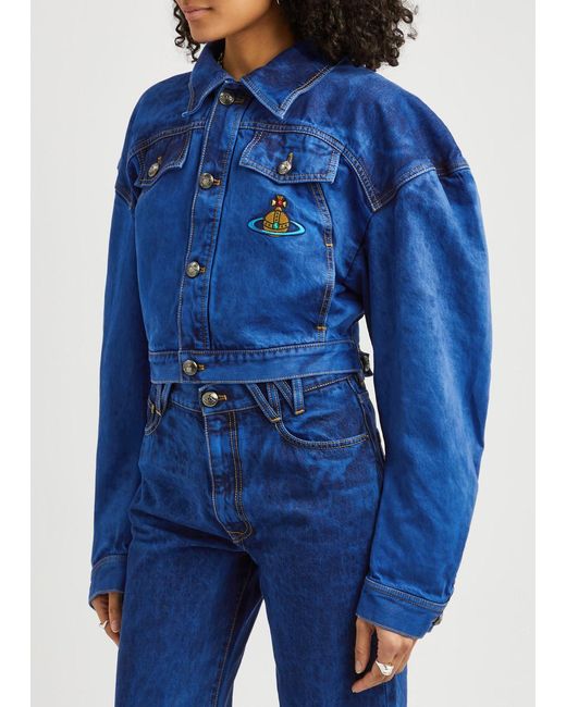 Vivienne Westwood Blue Boxer Orb-embroidered Denim Jacket