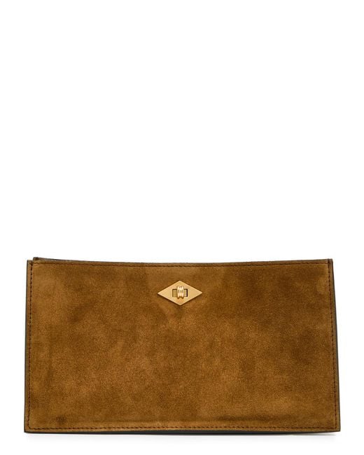 Metier Brown Ease Suede Clutch