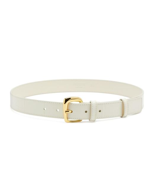 Jacquemus White La Ceinture Ovalo Leather Belt