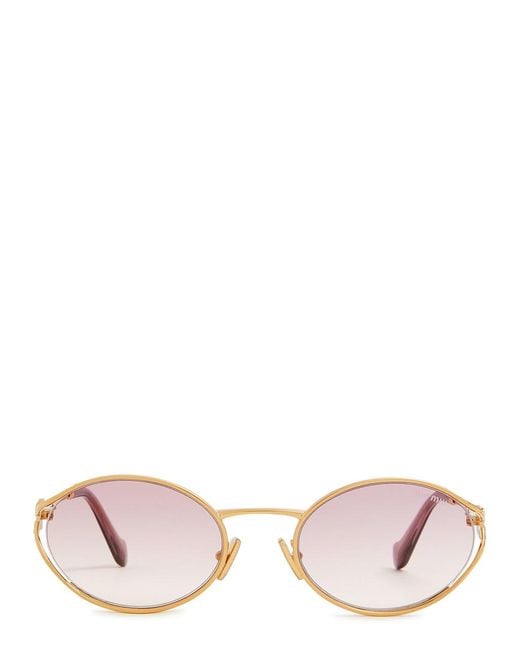 Miu Miu Pink Oval-frame Sunglasses