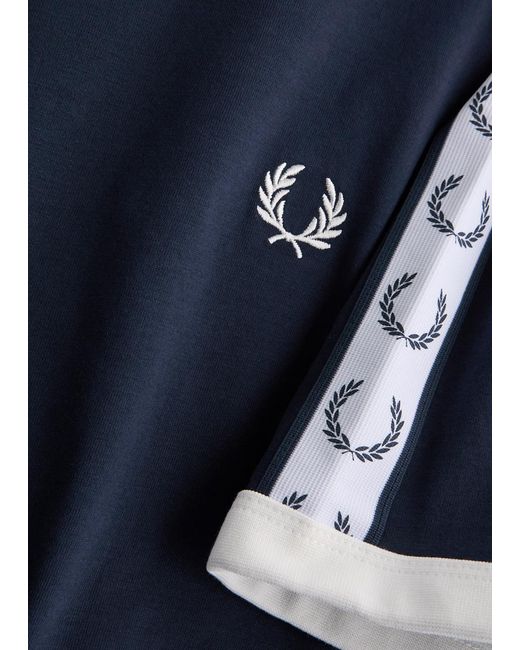 Fred Perry Blue Logo Track Tape Cotton T-Shirt for men
