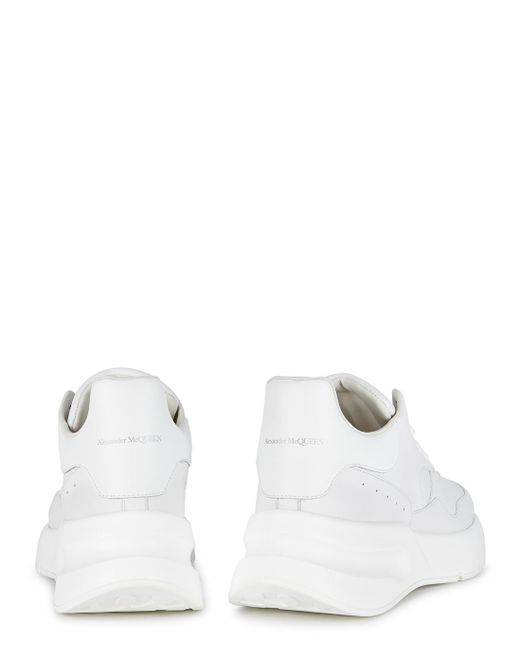 alexander mcqueen white leather court sneakers