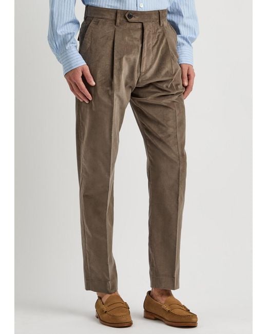 Paul Smith Brown Tapered-Leg Corduroy Trousers for men