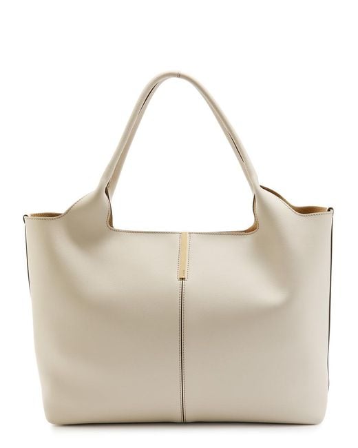 Tod's Natural Small Leather Tote Bag