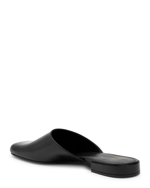 The Row Black Penelope Leather Mules