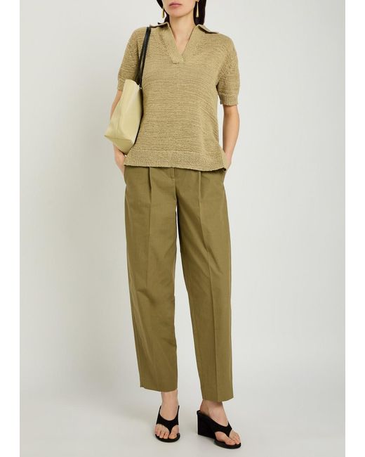 Joseph Green Rian Knit Cotton-Blend Polo Top
