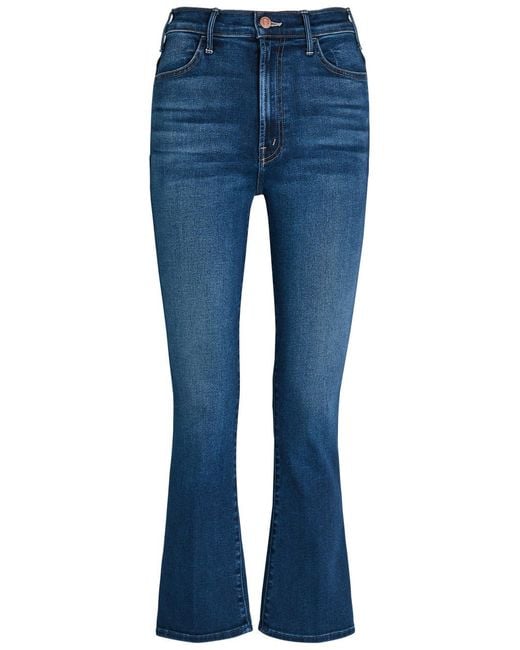 Mother Blue The Hustler Ankle Flared-Leg Jeans