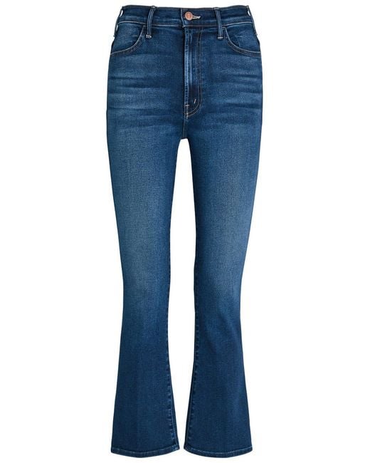 Mother Blue The Hustler Ankle Flared-Leg Jeans