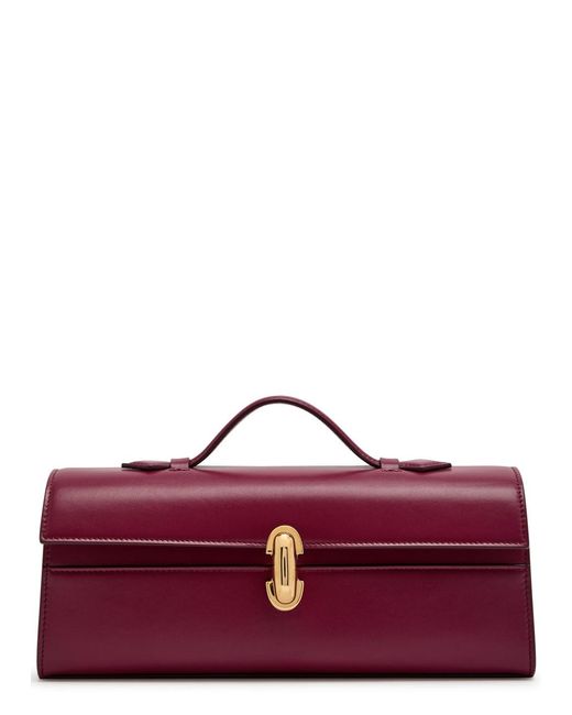SAVETTE Purple Symmetry Slim Leather Pochette