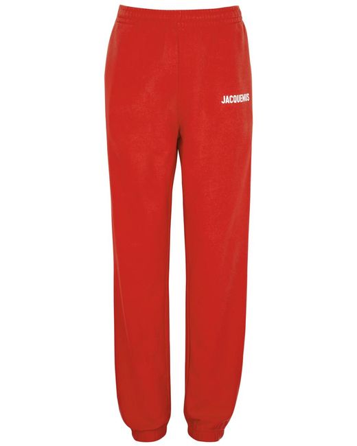 Jacquemus Red Le jogging Logo Cotton Sweatpants