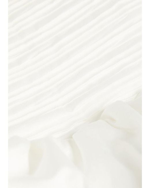 Aje. White Violette Bubble Gathered Cotton Mini Dress